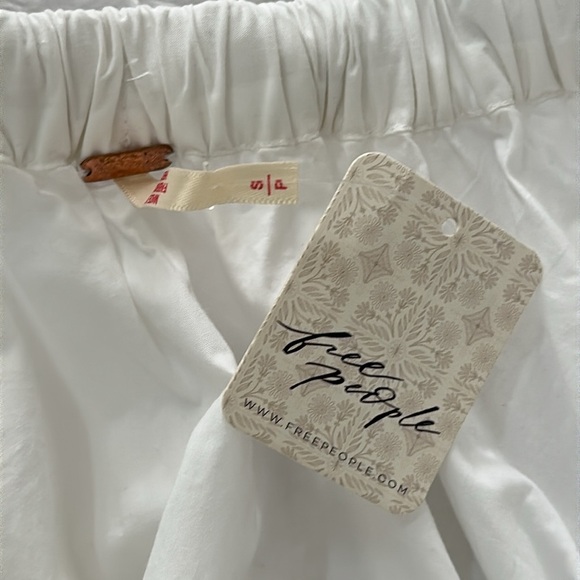 NWT Free People Women's Gaia Cotton Pull On Stretch Relaxed White Mini Skirt S - Picture 7 of 8